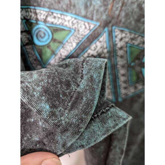 Vintage 80's Acid Tie Dye Single Stitch T Shirt Embossed Desgin Kaui Cotton XL - Picture 6 of 8